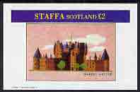 Staffa 1982 Castles #2 imperf  deluxe sheet (Â£2 value Glamis Castles) unmounted mint, stamps on castles