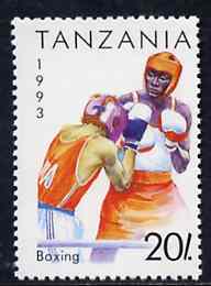 Tanzania 1993 Boxing 20s from Summer Sports set of 7, SG 1506,  Mi 1467 unmounted mint, stamps on boxing, stamps on sport