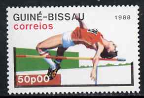 Guinea - Bissau 1988 High Jump 50p from Seoul Olympic Games set of 7, SG 1015 unmounted mint*, stamps on high jump