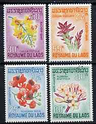Laos 1967 Flowers complete set of 4 unmounted mint, SG 215-18*, stamps on flowers