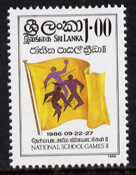Sri Lanka 1986 2nd National School Games unmounted mint, SG 958, stamps on flags, stamps on sport