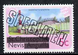 Nevis 1980 Radio & TV Station 5c from optd def set, additionally optd SPECIMEN unmounted mint, as SG 37, stamps on radio   communications, stamps on  tv , stamps on 