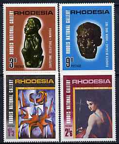 Rhodesia 1967 Rhodes National Gallery set of 4 unmounted mint, SG 414-17*, stamps on arts, stamps on sculpture, stamps on rodin   