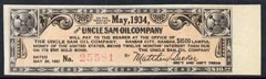 Cinderella - United States $10 Interest coupon for The Uncle Sam Oil Company $500 Gold Bond, stamps on cinderellas, stamps on  oil , stamps on energy
