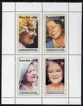 Bernera 1980 Queen Mother's 80th Birthday perf set of 4 values unmounted mint, stamps on royalty, stamps on queen mother