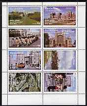 Eynhallow 1977 Silver Jubilee perf set of 8 values (Scenes around Windsor Castle) unmounted mint, stamps on royalty, stamps on silver jubilee, stamps on castles, stamps on militaria