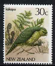 New Zealand 1982-89 Kakapo 30c from Native Birds def set unmounted mint, SG 1288*, stamps on birds     kakapo     parrots