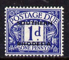 Southern Rhodesia 1951 postage due 1d violet-blue unmounted mint, SG D2*, stamps on , stamps on  kg6 , stamps on 