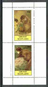 Grunay 1982 Mammals (Water Vole & Weasel, incorrectly inscribed Badger) perf set of 2 unmounted mint, stamps on animals      mammals    vole    weasel