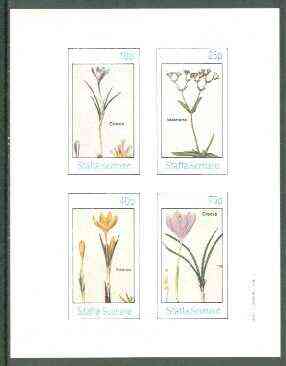 Staffa 1982 Flowers #30 (Crocus x 3 & Valeriana) imperf set of 4 values unmounted mint , stamps on flowers    