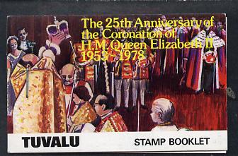 Tuvalu 1978 Coronation 25th Anniversary Booklet (Westminster Abbey) SG SB1, stamps on churches, stamps on royalty, stamps on coronation, stamps on cathedrals
