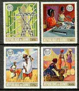 Guinea - Conakry 1969 50th Anniversary of ILO perf set of 4 unmounted mint, SG 707-10, Mi 549-52*, stamps on energy, stamps on power, stamps on radio, stamps on pottery, stamps on farming
