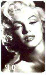 Telephone Card - Marilyn Monroe $10 phone card (B & W portrait) by LDC (France) limited edition of just 1,000, stamps on films, stamps on cinema, stamps on entertainments, stamps on music, stamps on personalities, stamps on marilyn monroe