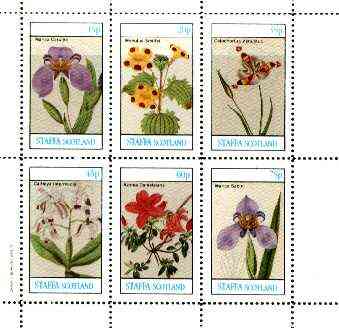 Staffa 1982 Flowers #47 (Cattleya, Mimulus, Azalea etc) perf set of 6 values unmounted mint, stamps on flowers, stamps on orchids