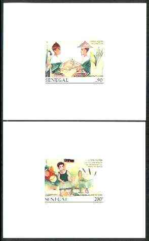 Senegal 1997 Food Supplies set of 2 in deluxe sheets on sunken glossy card, stamps on food