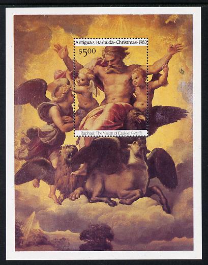 Antigua 1983 Christmas Raphael m/sheet unmounted mint, SG MS 820, stamps on arts  christmas     raphael, stamps on renaissance
