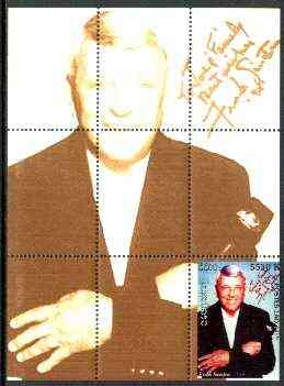 Laos 1999 Great People of the 20th Century (Frank Sinatra) perf souvenir sheet unmounted mint, stamps on music, stamps on entertainments, stamps on sinatra, stamps on films, stamps on cinema, stamps on personalities, stamps on millennium, stamps on jazz