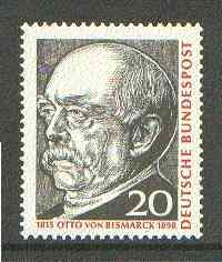 Germany - West 1965 Birth Anniversary of Otto von Bismarck (statesman) unmounted mint SG 1388*, stamps on personalities, stamps on constitutions