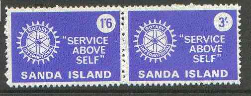 Sanda Island 1970 Rotary Clubs se-tenant perf set of 2 (1s6d & 3s blue) unmounted mint, stamps on rotary