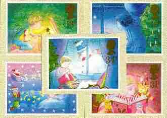 Great Britain 1987 Christmas set of 5 PHQ cards unused and pristine, stamps on christmas, stamps on children, stamps on music, stamps on teddy bear, stamps on candles, stamps on santa