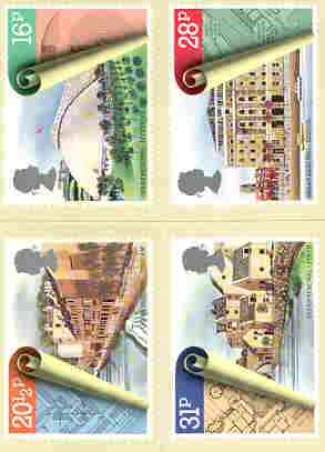 Great Britain 1984 Urban Renewal set of 4 PHQ cards unused and pristine, stamps on architecture