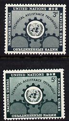 United Nations (NY) 1953 Technical Assistance set of 2 unmounted mint (SG 19-20), stamps on united-nations