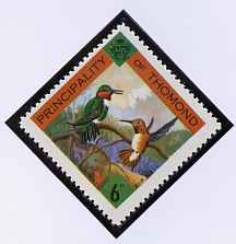 Thomond 1960 Hummingbirds 6d (Diamond-shaped) def unmounted mint*, stamps on birds, stamps on humming-birds, stamps on hummingbirds
