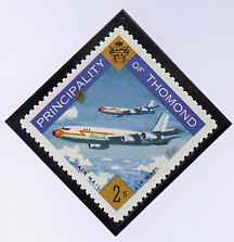 Thomond 1960 Jet Liner 2s (Diamond shaped) def unmounted mint*, stamps on aviation, stamps on 