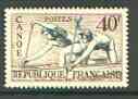 France 1953 Canoeing 40f (from sports set) unmounted mint SG 1188*, stamps on sport, stamps on canoeing