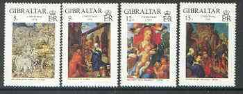 Gibraltar 1968 Christmas (Paintings by Durer) set of 4 unmounted mint, SG 412-15*, stamps on christmas, stamps on arts, stamps on durer, stamps on renaissance