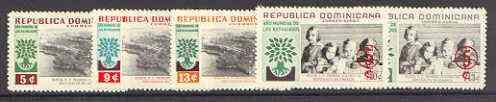 Dominican Republic 1960 World Refugee Year surcharged set of 5 unmounted mint, SG 805-809*, stamps on refugees, stamps on 