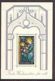 Germany - West Berlin 1977 Christmas (Stained Glass Window) m/sheet unmounted mint SG MS B544, stamps on christmas, stamps on stained glass