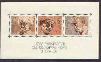 Germany - West 1978 Nobel Prize Winners (Literature) m/sheet unmounted mint, SG 1853, stamps on nobel, stamps on literature, stamps on personalities