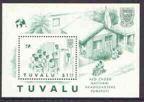 Tuvalu 1988 Red Cross perf m/sheet with red omitted, SG MS 522, stamps on medical, stamps on red cross