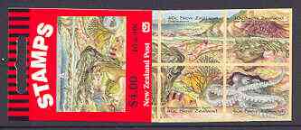 New Zealand 1996 Seaside Environment $4 self-adhesive booklet complete, SG SB80, stamps on self adhesive, stamps on seaweed, stamps on seahorses, stamps on marine life, stamps on shells, stamps on fish, stamps on birds, stamps on crabs
