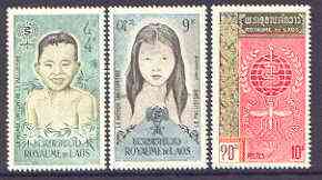 Laos 1962 Malaria Eradication perf set of 3 unmounted mint, SG 121-23, stamps on medical, stamps on malaria, stamps on diseases, stamps on 