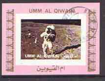Umm Al Qiwain 1972 History of Space #2 individual imperf sheetlet #04 cto used as Mi 1197B, stamps on space