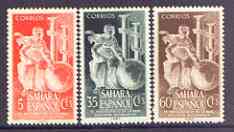 Spanish Sahara 1953 Royal Geographical Society set of 3 unmounted mint, SG 98-100*, stamps on geography