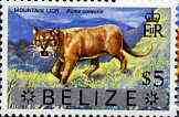 Belize 1973 Puma $5 from optd def set with new Country name, unmounted mint, SG 359, stamps on animals, stamps on cats, stamps on puma