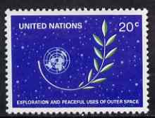 United Nations (NY) 1982 Peaceful Uses of Outer Space unmounted mint, SG 382*, stamps on space, stamps on united nations