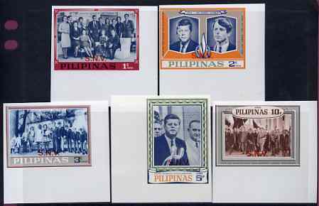 Philippines 1968 Kennedy imperf set of 5 opt'd 'SNV' unmounted mint (unissued) See note after SG 1071, stamps on kennedy, stamps on personalities, stamps on 