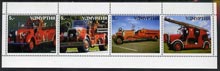 Udmurtia Republic 1999 Fire Engines perf sheetlet containing set of 4 values complete unmounted mint, stamps on rescue, stamps on fire