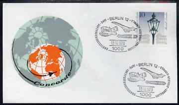 Postmark - West Berlin 1979 illustrated commem cover for IAPC Exhibition with illustrated Berlin 12 cancel showing Concorde & Zeppelin, stamps on aviation, stamps on concorde, stamps on zeppelins, stamps on airships