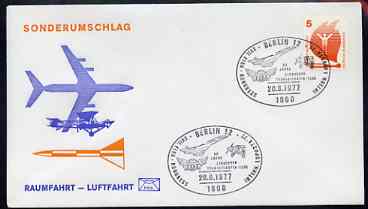 Postmark - West Germany 1977 illustrated commem cover for the 17th FISA Congress with illustrated Berlin 12 cancel showing Concorde, stamps on aviation, stamps on concorde
