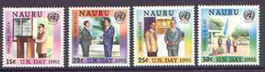 Nauru 1981 UN Day (ESCAP) set of 4 unmounted mint, SG 244-47*, stamps on united nations