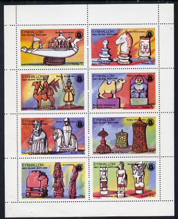Eynhallow 1976 Chess Pieces (Rotary) perf set of 8 values (1p to 30p) unmounted mint, stamps on chess  rotary
