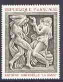 France 1968 French Art - La Danse by Bourdelle (in Champs-ElysŽes Theatre) unmounted mint, SG 1788, stamps on arts, stamps on dancing, stamps on theatre
