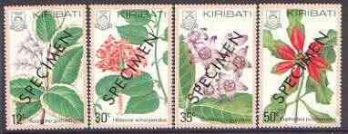 Kiribati 1981 Flowers perf set of 4 optd SPECIMEN, as SG 141-44 unmounted mint, stamps on flowers