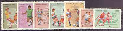 Burkina Faso 1985 Football World Cup perf set of 7 unmounted mint, SG 756-62, stamps on football, stamps on sport