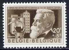 Belgium 1956 Ernest Solvay (scientist) 20c+5c (from Cultural Fund set) unmounted mint, SG 1561, stamps on personalities, stamps on science, stamps on glass, stamps on soap